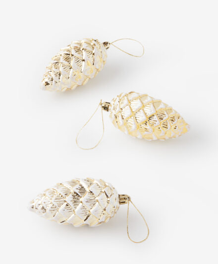 Set tre pigne dorate