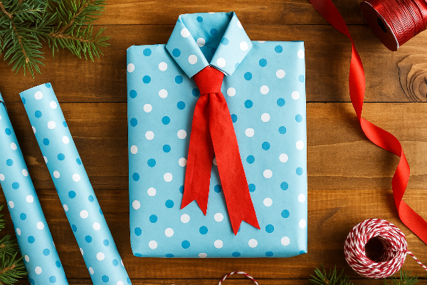 pacchetto regalo camicia con cravatta