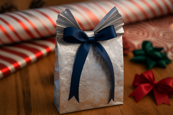 sacchetto di natale con fiocco